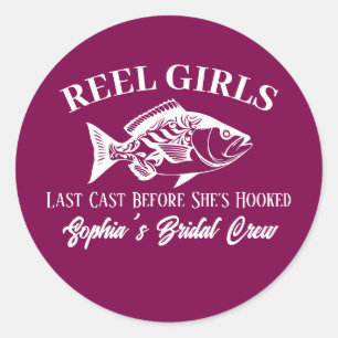 Sticker Rond Enterrement de vie de jeune fille façon pêcheur ha