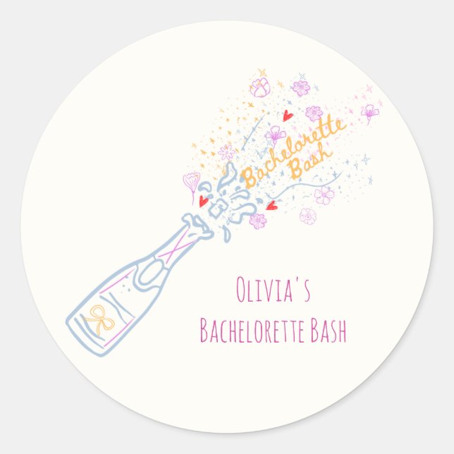 Sticker Rond Enterrement de vie de jeune fille floral fantaisis (Devant)