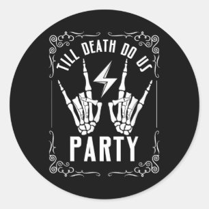 Sticker Rond Enterrement de vie de jeune fille Halloween Jusqu'