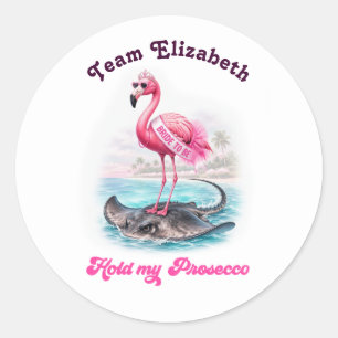 Sticker Rond Enterrement de vie de jeune fille Prosecco Casse-c