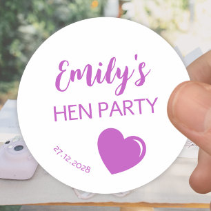 Sticker Rond Enterrement de vie de jeune fille Purple Heart