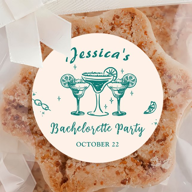 Sticker Rond Enterrement de vie de jeune fille sur la plage et  (Créateur téléchargé)