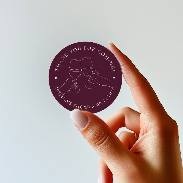 Sticker Rond Enterrement de vie de jeune fille Vin Chic (Créateur téléchargé)