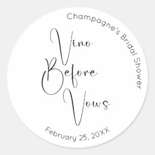 Sticker Rond Enterrement de vie de jeune fille Vino avant les v
