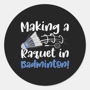 Sticker Rond Enthousiaste de volant de badminton Entraîneur de
