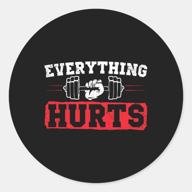 Sticker Rond Entraînement amusant dire Bodybuilding amoureux Bo (Devant)