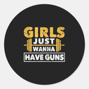 Sticker Rond Entraînement Amusant Girl Gym Athlète Girls Just W