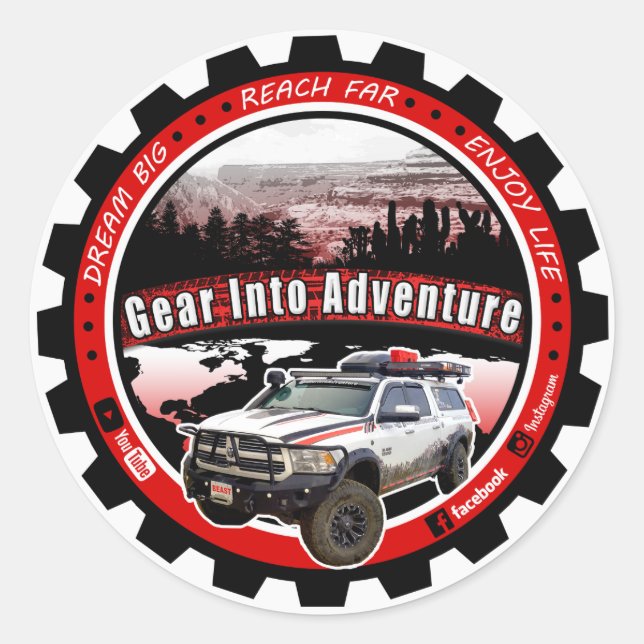 Sticker Rond Entraînement dans le support Aventure 3 pouces aut (Devant)