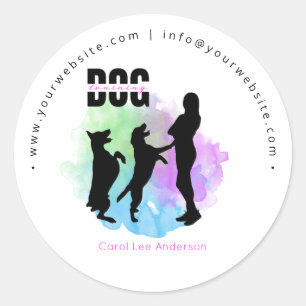 Sticker Rond Entraînement de chien / Entraîneur de chien