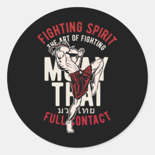 Sticker Rond Entraînement de combattant de Muay Thai vintage