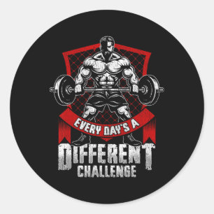 Sticker Rond Entraînement de gym pour l'haltérophilie Chaque jo