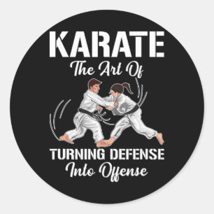 Sticker Rond Entraînement de karaté Délinquance Ceinture noire
