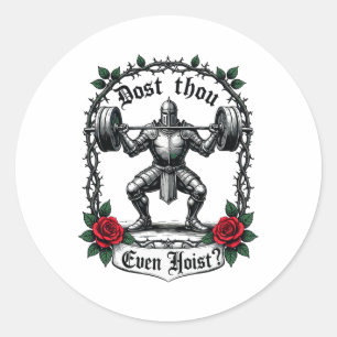 Sticker Rond Entraînement de l'haltérophile chevalier Dost Thou