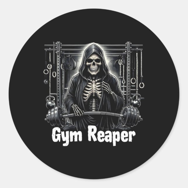 Sticker Rond Entraînement de remise en forme amusant (Devant)