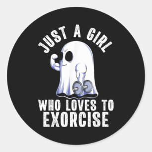 Sticker Rond Entraînement drôle de gym de corps de fantôme Soky