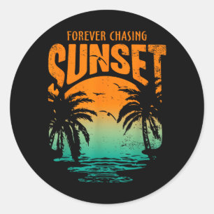 Sticker Rond Entraînement Éternelle Poursuite du Coucher du Sol
