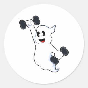 Sticker Rond Entraînement Ghost at Strength avec Dumbbells