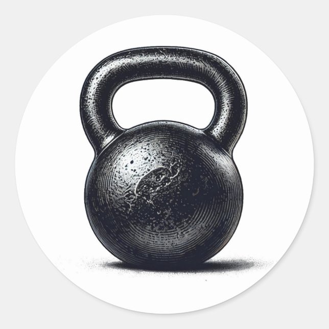 Sticker Rond Entraînement personnel avec kettlebell  (Devant)