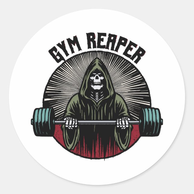 Sticker Rond Entraînement sur la couche de gym (Devant)