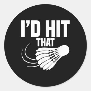 Sticker Rond Entraîneur de badminton navette Id a frappé joueur
