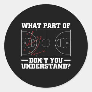 Sticker Rond Entraîneur De Basketball Amusant Pour Hommes Diagr
