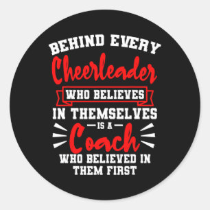 Sticker Rond Entraîneur de Cheerleading Équipe de Cheerleader d