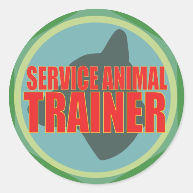 STICKER ROND ENTRAÎNEUR DE CHIENS ANIMAUX (Devant)