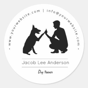 Sticker Rond Entraîneur de chiens / Entraînement de chiens