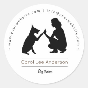 Sticker Rond Entraîneur de chiens / Entraînement de chiens