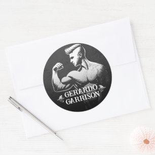 Sticker Rond Entraîneur de fitness moderne Bodybuilding Instruc