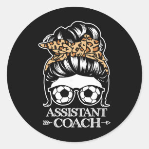 Sticker Rond Entraîneur de foot instantané Chignon méché Drôle