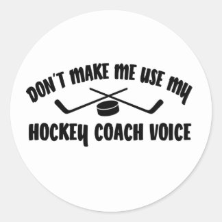 Sticker Rond Entraîneur de hockey amusant