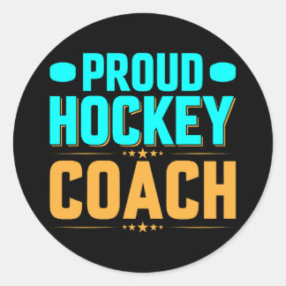 Sticker Rond Entraîneur de hockey fier