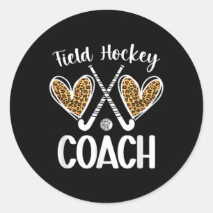 Sticker Rond Entraîneur de hockey sur gazon coeurs Entraîneur d
