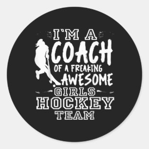 Sticker Rond Entraîneur de hockey sur gazon filles _1 