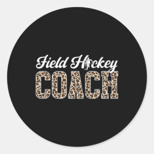 Sticker Rond Entraîneur de hockey sur gazon Léopard Entraîneur
