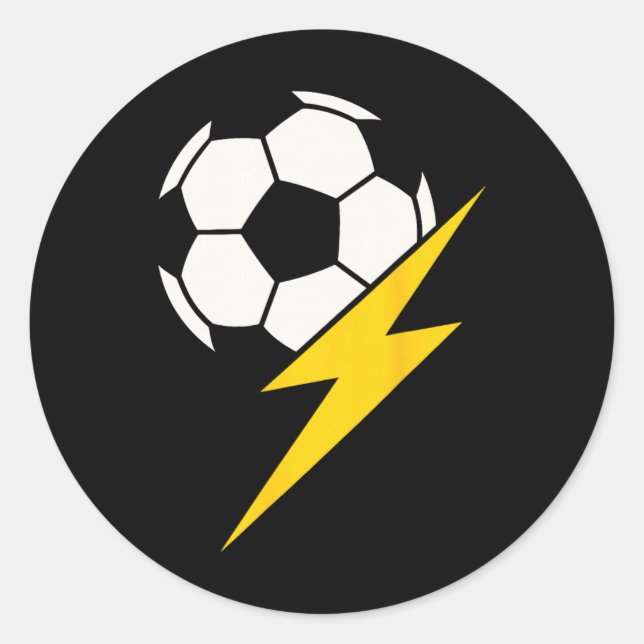 Sticker Rond Entraîneur de l'équipe de foot avec éclair jaune B (Devant)