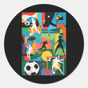 Sticker Rond Entraîneur de l'équipe de football Fans Coup franc
