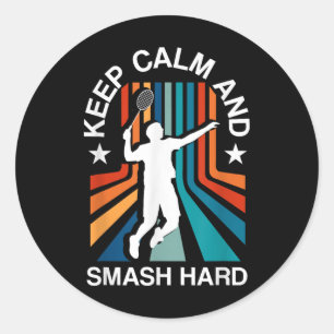 Sticker Rond Entraîneur de raquette de sport passionné de volan