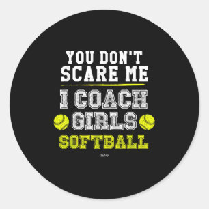 Sticker Rond Entraîneur de softball drôle Vous ne E moi je coac
