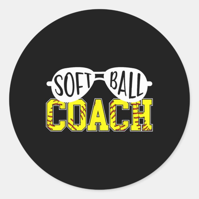 Sticker Rond Entraîneur de Softll Softll Coaching Drôle Entraîn (Devant)