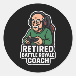 Sticker Rond Entraîneur de Ttle Royale à la retraite, joueur dr