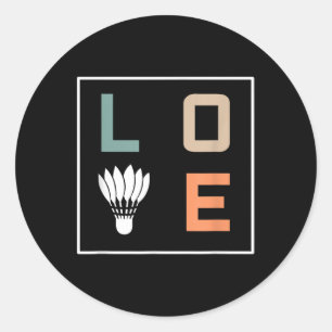 Sticker Rond Entraîneur du joueur d'équipe Badminton Love
