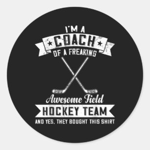 Sticker Rond Entraîneur d'une équipe de hockey sur gazon carrém
