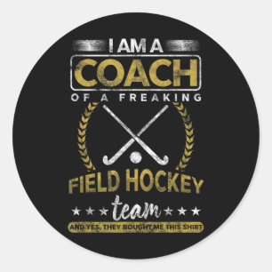 Sticker Rond Entraîneur Sportif Équipe de Hockey sur Gazon Entr