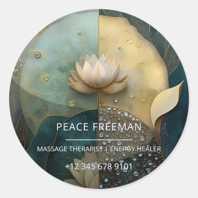 Sticker Rond Entre l'eau et la lumière | Conception de fleur de (Devant)