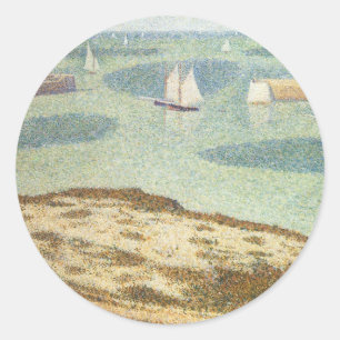 Sticker Rond Entrée du Havre par Georges Seurat, Art ancien