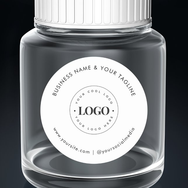 Sticker Rond Entreprise Commerciale Classique Logo Personnalisé (Créateur téléchargé)