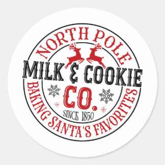 Sticker Rond Entreprise de biscuits au lait festive de Noël Pôl