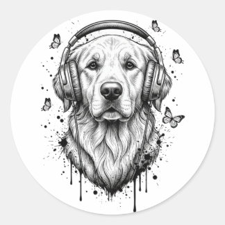 Sticker Rond Entreprise de Chien